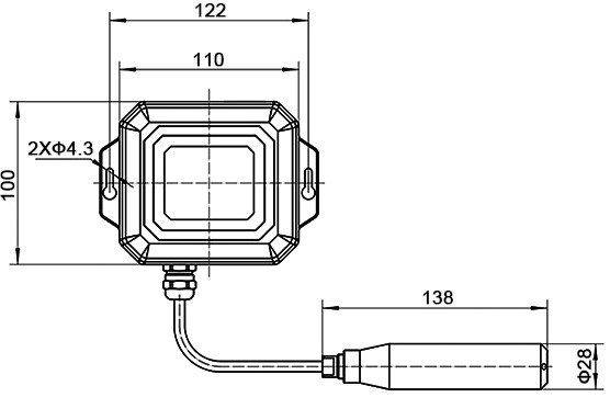 Wireless IoT water level sensor dimension