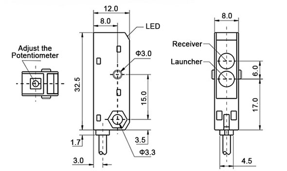 Infrared diffuse reflective photoelectric sensor