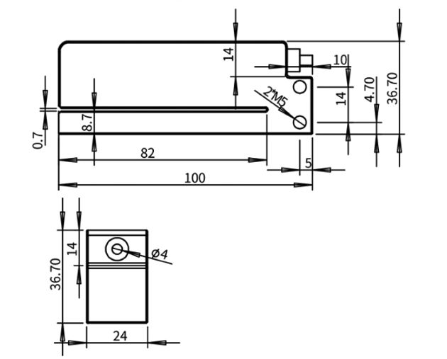 label detection sensor dimension