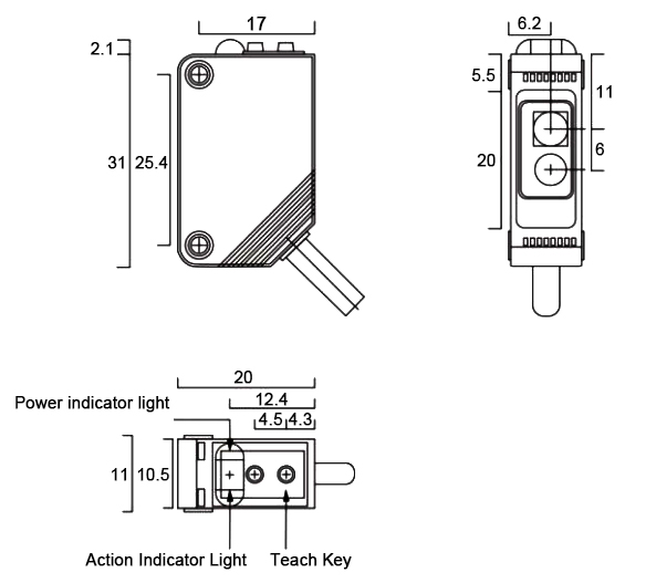Laser tof sensor size