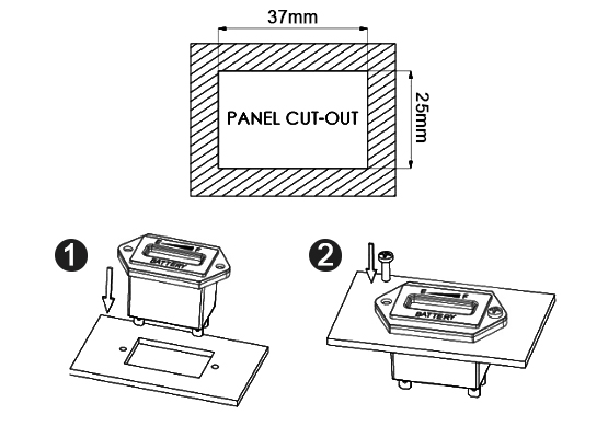 Lead acid battery indicator installation
