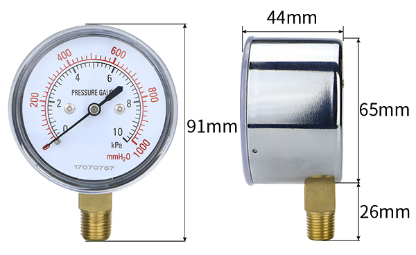 Low pressure capsule gauge dimension