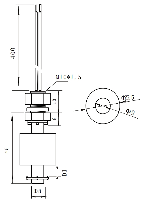 Magnetic float level switch dimension