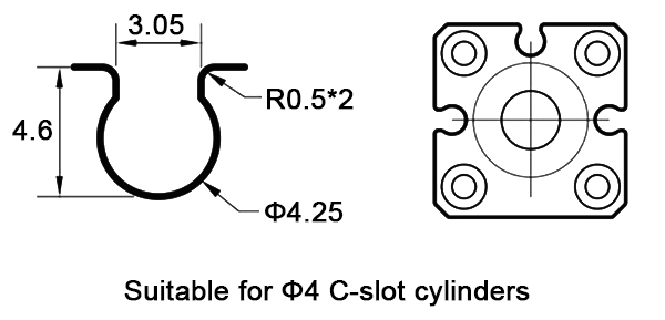 magnetic sensor for pneumatic cylinder dimension
