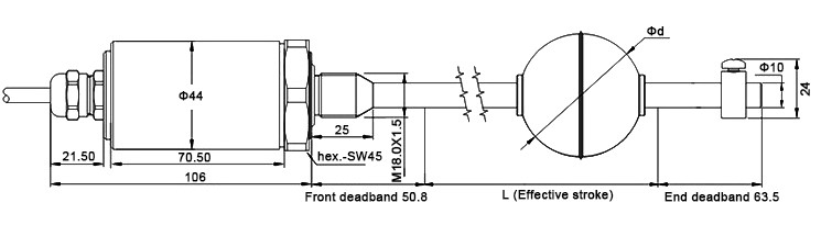 Magnetostrictive Level Transmitter Dimension