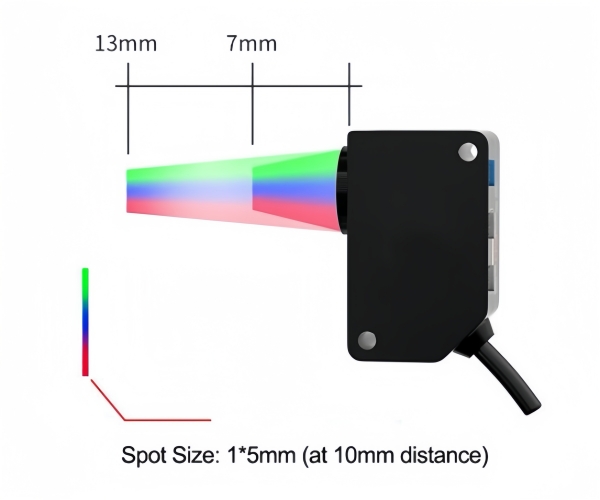 Color mark sensor measurement range
