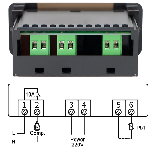 Microcomputer temperature controller wiring