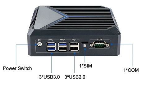 Mini fanless industrial pc celeron j3160 interface
