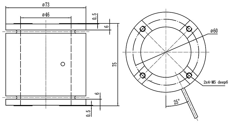 Miniature torque sensor dimension