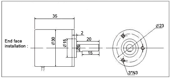 non contact angular displacement sensor end face