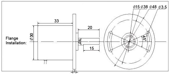 non contact angular displacement sensor flange