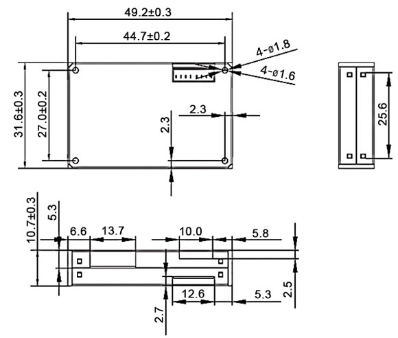 Optical dust sensor size
