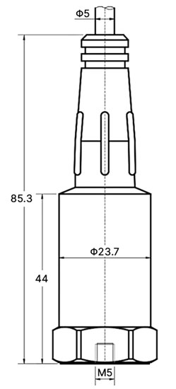 Piezo accelerometer sensor 4-20ma size