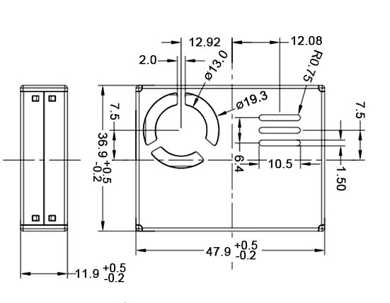 PM2.5 air quality sensor size