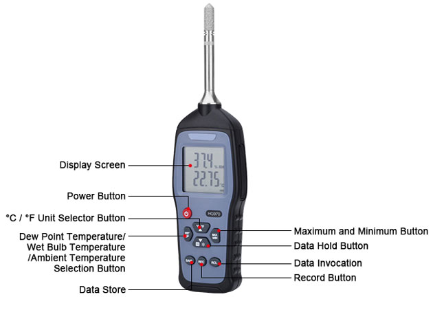 Portable dewpoint meter detail