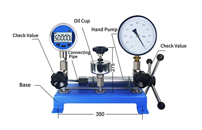 pressure gauge calibrator detail and dimension