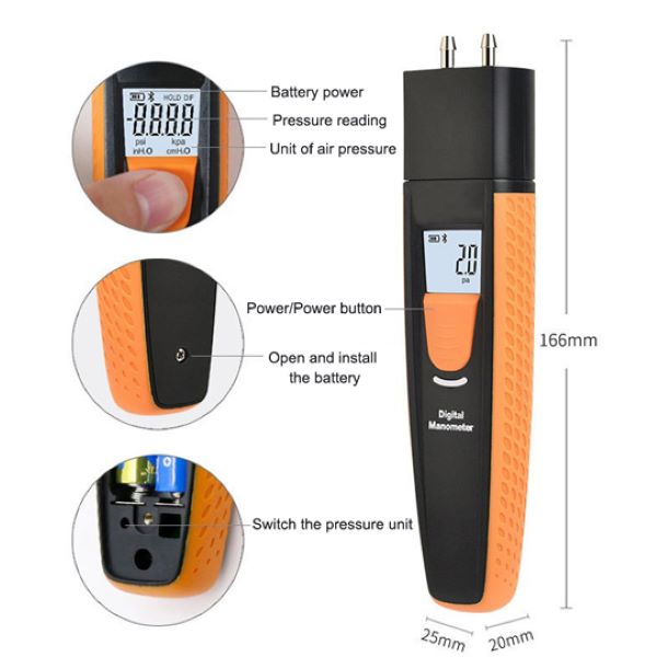 pressure manometer with bluetooth detail