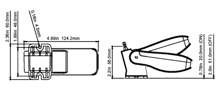 pump float switch dimension