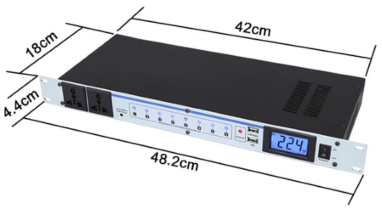 Rack mount power sequencer dimension