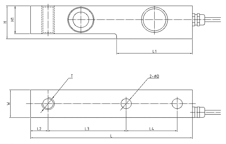 Single ended shear beam load cell dimension