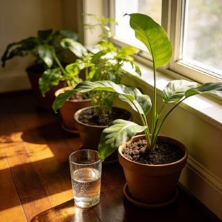 Smart soil sensor application indoor potted plants