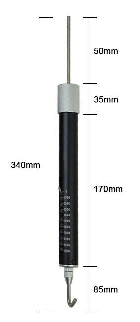 Spring pull force gauge meter size