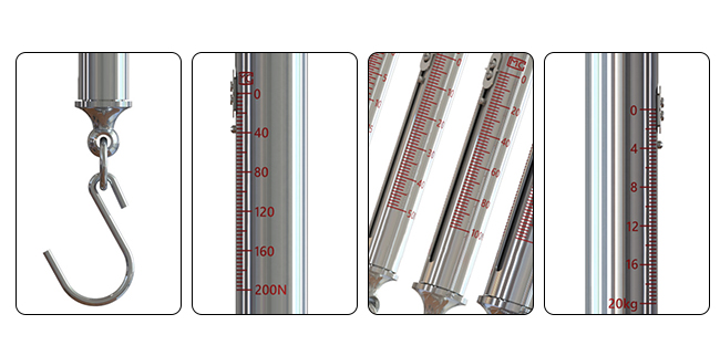 Spring tension force gauge detail