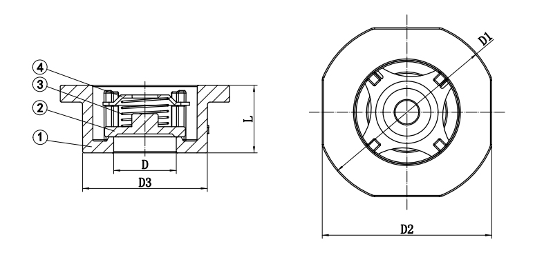Wafer check valve dimensions
