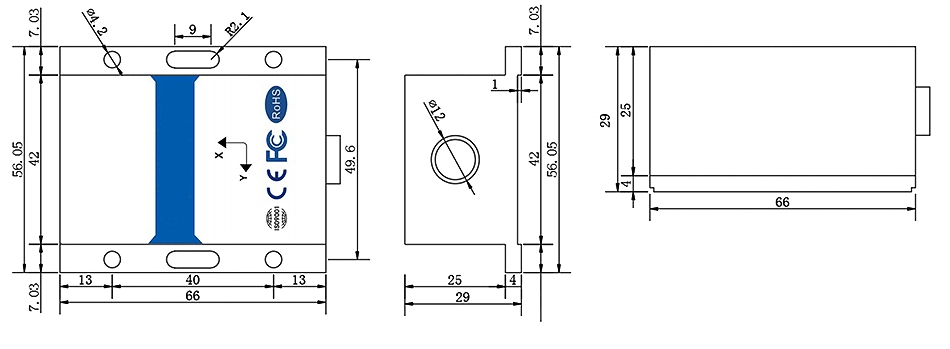 switch output tilt sensor single dual axis dimensions