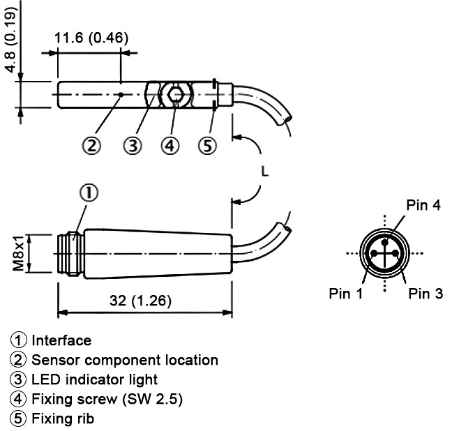 T-slot Cylinder Sensor Details and Dimension