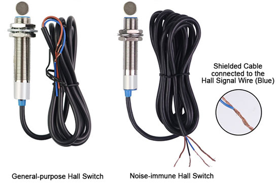 Tachometer with hall effect switch detail
