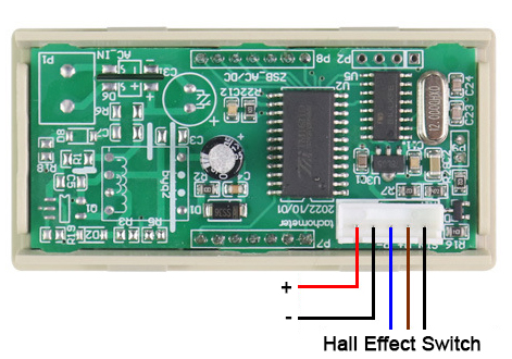 Tachometer with hall effect switch wiring