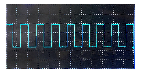 Turbine water flow sensor output waveform