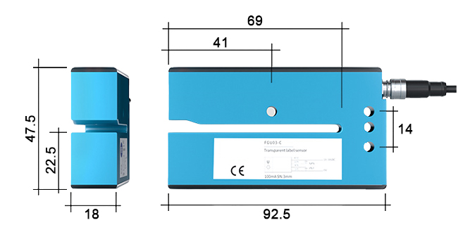 ultrasonic label sensor dimension