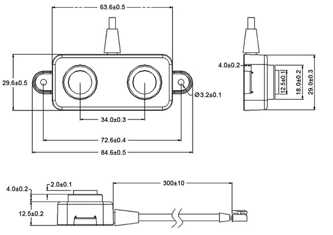 Waterproof ultrasonic sensor size