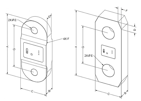 Wireless digital tension dynamometer dimension