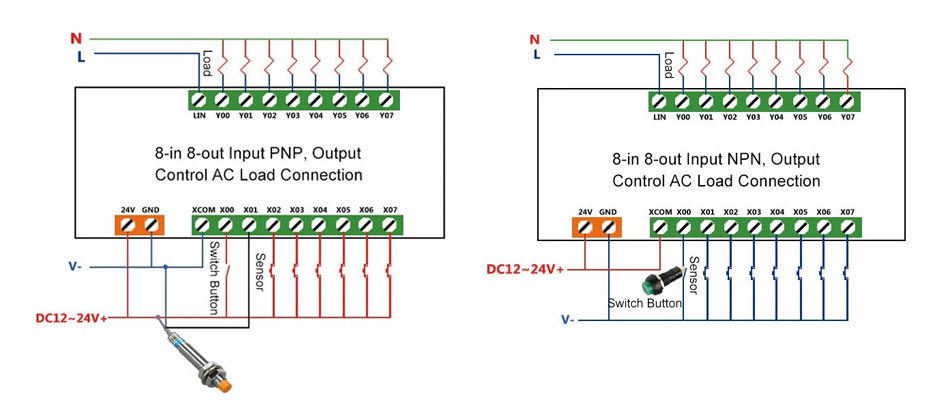 Programmable timer relay with AC output wiring diagram