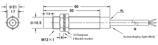 Proximity sensor capacitive M12 dimensional drawing