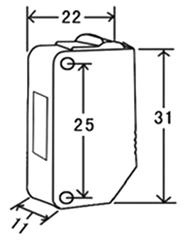 Rectangular diffuse reflection/through beam laser sensor dimension