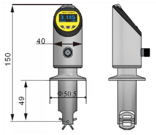 Rotary flow meter dimension