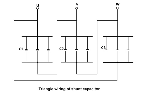 shunt capacitor triangle wiring