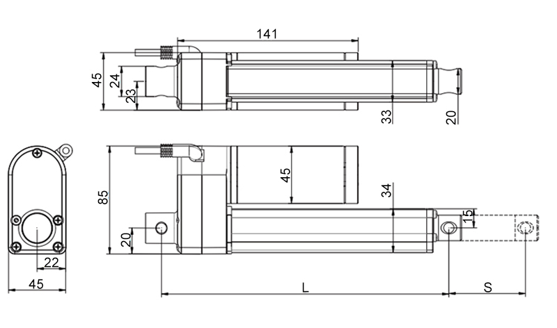 Small linear actuator size