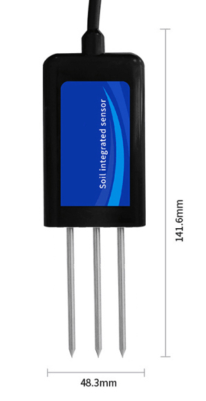 Soil Moisture and Temperature Sensor Dimension