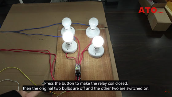 Two bulbs switched on
