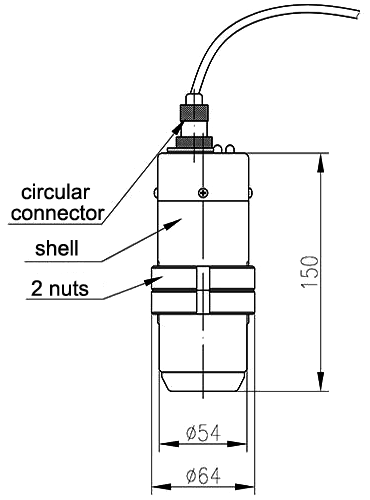 Ultrasonic level sensor for tank/liquid/solid 0-6m dimension