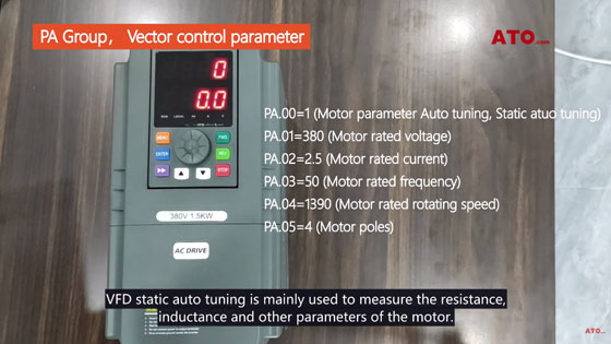 VFD vector control parameter