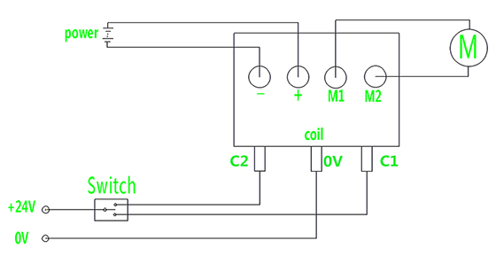 Wiring Diagram DC Reversing Contactor for DC Motor Control