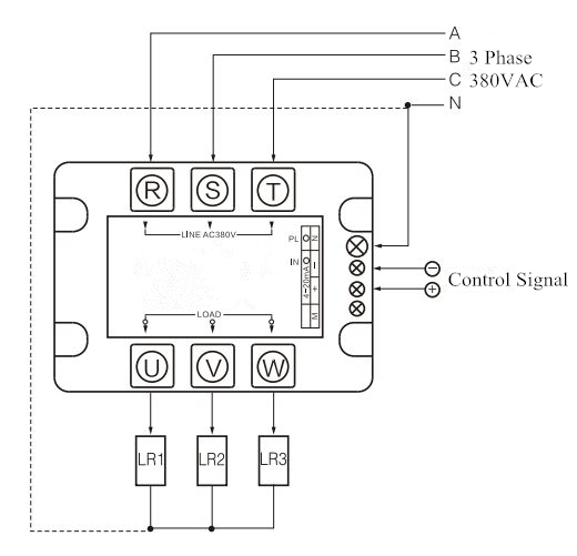 Wiring Diagram of 3 Phase 4-Wire SCR Power Controller