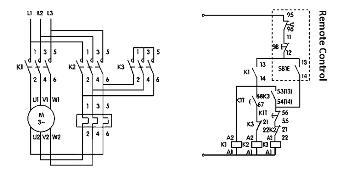 Wiring diagram of star delta starter