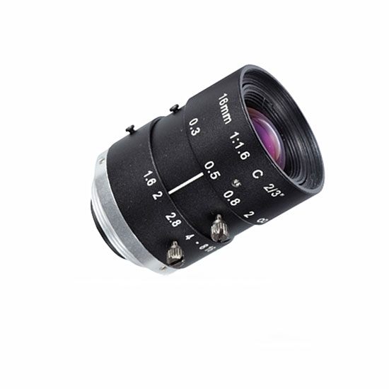Industrial Camera Lens, Fixed Focus, 2/3", 16mm, F/1.6, C-Mount